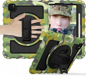 Nikcorp Zaštitna maska za iPad Pro 11” s rotirajućim stalkom, držačem za ruku i naramenicom, trostruka zaštita, moro uzorak