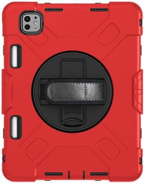 Nikcorp Okretna zaštitna maska za iPad Air 5/Air 4 10.9" s postoljem i držačem za olovku, crvena