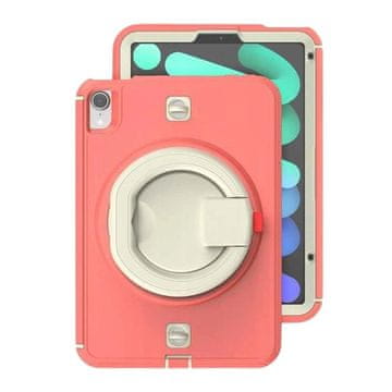 Nikcorp Robusna zaštitna maska za iPad Pro 11 (3/2/1) s rotirajućim stalkom 360°, držačem za ruku i naramenicom, roza