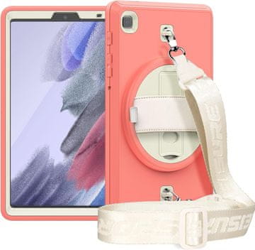 Nikcorp Robusna zaštitna maska za Samsung Galaxy Tab A7 Lite s rotirajućim stalkom i naramenicom, ružičasta