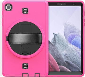 Nikcorp Oklopna maska za Samsung Galaxy Tab A7 10.4" s rotirajućim postoljem od 360°, troslojna zaštita, ružičasta