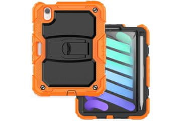 Nikcorp Oklopna maska za iPad Mini 6 8.3" s ugrađenim stalkom i držačem za olovku, robusna zaštitna futrola, narančasta