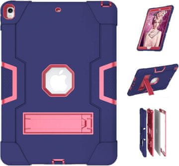 Nikcorp Oklopna zaštitna maska s stalkom za iPad Mini 5/4 7.9", trodijelna robusna futrola za tablet, roza