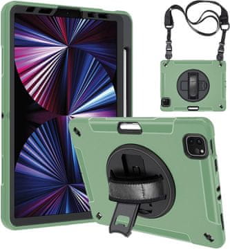 Nikcorp Robusna zaštitna maska za iPad Pro 11" (3/2/1) sa stalkom, ručkom i naramenicom, zelena