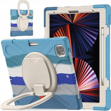 Nikcorp Robusna zaštitna maska za iPad Pro 12.9" (2020/2018) s rotirajućim postoljem od 360° i držačem za ruku, plava