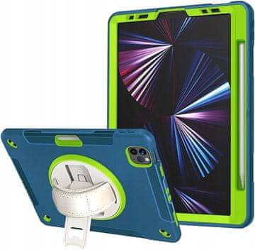 Nikcorp Oklopna torbica za iPad Pro 11 s rotirajućim postoljem od 360°, troslojna zaštita i ergonomski držač, tirkizna