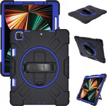 Nikcorp Oklopna maska sa stalkom za iPad Pro 12.9 (2021/2020/2018) | Rotirajuće postolje 360°, remen za ruku, crna