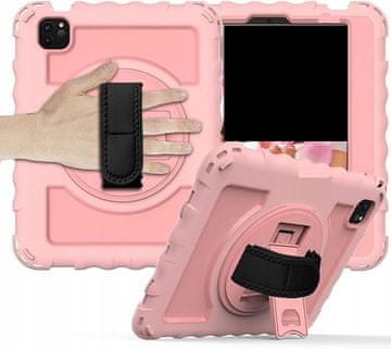 Nikcorp Zaštitna maska za Samsung Galaxy Tab A 10.1 2019, rotirajući stalak 360°, ručka i naramenica, roza