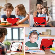 Nikcorp Zaštitna maska za iPad Air 4 10.9" i Pro 11", stalak i držač za olovku, crvena futrola za tablet s postoljem