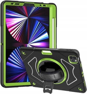 Nikcorp Okretna zaštitna maska za iPad Pro 11" (2021/2020) s postoljem, držačem za olovku i ručkom, crna