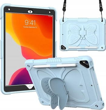 Nikcorp Robusna zaštitna maska za Pad 10.2" 2020/2019 s postoljem, ručkom i naramenicom, plava