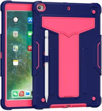 Nikcorp Oklopna maska za iPad 10,2" (2019/2020) s ugrađenim postoljem, trodijelna zaštitna futrola otporna na udarce, roza
