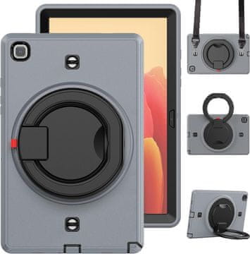 Nikcorp Robusna zaštitna maska za Samsung Galaxy Tab A7 10.4" sa stalkom, ručkom i naramenicom, siva