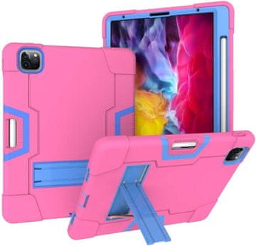 Nikcorp Oklopna maska za iPad Air 5/4 i Pro 11", roza, s postoljem i držačem za olovku, silikonska zaštitna futrola