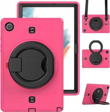 Nikcorp Zaštitna maska za Samsung Galaxy Tab A8 10.5'' s rotirajućim stalkom i naramenicom, roza