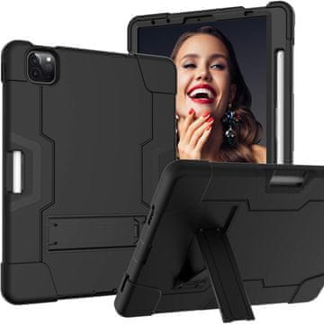 Nikcorp Oklopna maska za iPad Pro 12.9" (2021/2020/2018) s postoljem i držačem za olovku, crna