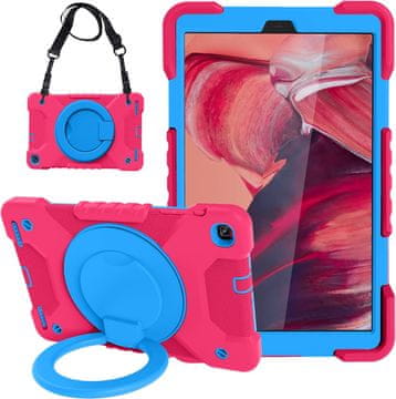 Nikcorp Robusna zaštitna maska za Samsung Galaxy Tab A 10.1 sa stalkom, ručkom i naramenicom, 360° rotacija, roza