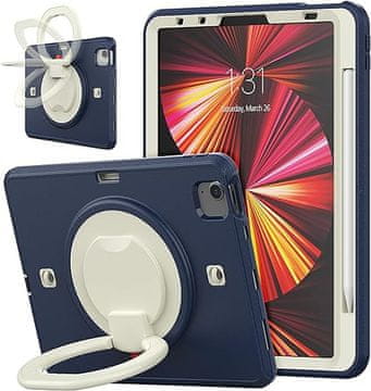 Nikcorp Rotirajuća zaštitna maska za iPad Air 5/4 i Pro 11" s postoljem i držačem za olovku, tamnoplava