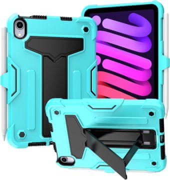 Nikcorp Oklopna maska za iPad Mini 6 8.3" s postoljem i držačem za olovku, trodijelna zaštitna futrola, mint zelena