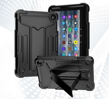 Nikcorp Oklopna zaštitna maska sa stalkom za tablet Amazon Fire 7" 12. gen., trodijelna konstrukcija, crna
