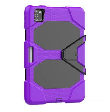 Nikcorp Oklopna maska za iPad Pro 11” i Air 4/5 sa stalkom i držačem za olovku, trodijelna zaštitna futrola, ljubičasta