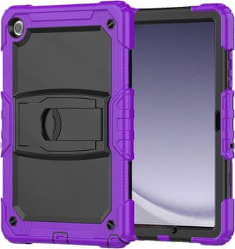 Nikcorp Zaštitna maska za iPad 9.7" s rotirajućim stalkom 360°, držačem za ruku i naramenicom, ljubičasta
