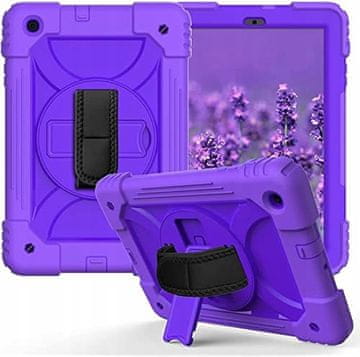 Nikcorp Zaštitna maska za tablet Samsung Galaxy Tab A 10.1 s rotirajućim stalkom, ručkom i naramenicom, ljubičasta