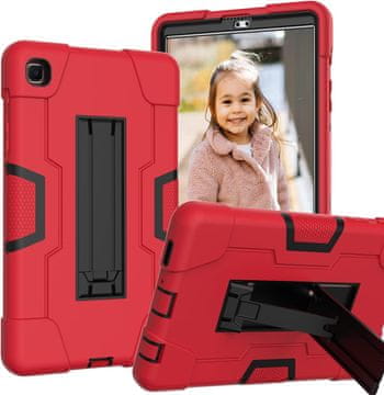 Nikcorp Oklopna maska za Samsung Galaxy Tab A 8.4" s ugrađenim stalkom, trodijelna zaštitna futrola za tablet, crvena
