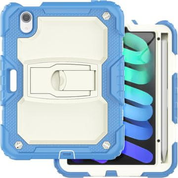 Nikcorp Zaštitna maska za iPad Mini 6 8.3" s postoljem, držačem za ruku i naramenicom, otporna na udarce, plava