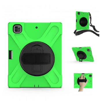 Nikcorp Zaštitna maska za iPad Pro 12.9" s rotirajućim stalkom, držačem za ruku i naramenicom, zelena
