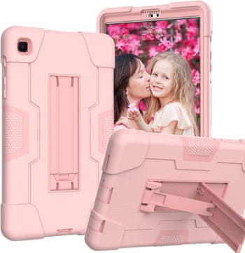 Nikcorp Oklopna zaštitna maska sa stalkom za Samsung Galaxy Tab A 8.4", trodijelna robusna futrola za tablet, roza
