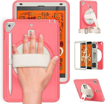 Nikcorp Zaštitna maska za iPad Mini 4/5 7.9" s rotirajućim stalkom i naramenicom, otporna na udarce, roza