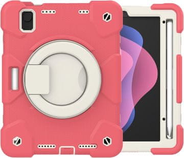 Nikcorp Robusna zaštitna maska za iPad Mini 6 8.3" s rotirajućim stalkom 360°, držačem za ruku i naramenicom, ružičasta
