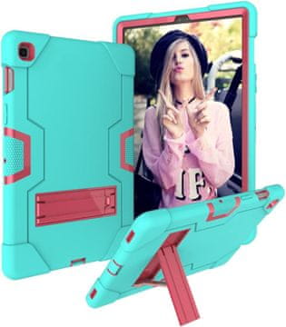 Nikcorp Oklopna zaštitna maska za Samsung Tab A7 10.4" s ugrađenim stalkom, trodijelna, mint zelena