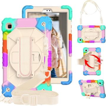 Nikcorp Zaštitna maska za Samsung Galaxy Tab A 8.0" s rotirajućim stalkom od 360°, držačem za ruku i naramenicom, višebojna