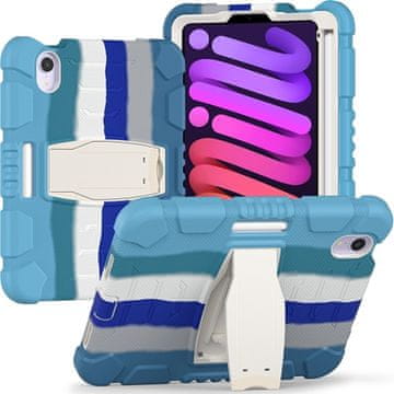 Nikcorp Oklopna maska za iPad Mini 6 8.3" s postoljem i držačem za olovku, robusna zaštitna futrola, plava