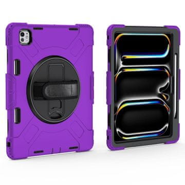 Nikcorp Robusna zaštitna maska za iPad Mini 6 8.3" s rotirajućim stalkom od 360° i držačem za olovku, ljubičasta