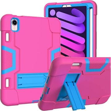 Nikcorp Oklopna maska za iPad Mini 6 8.3" sa stalkom i držačem za olovku, trodijelna zaštitna futrola, roza