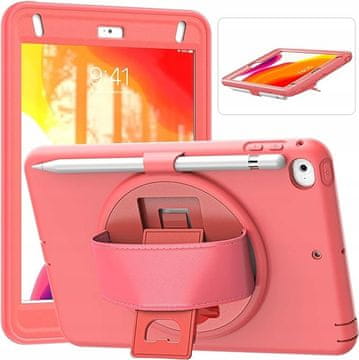 Nikcorp Robusna rotirajuća maska za iPad Mini 5/4 7.9" s postoljem, držačem za olovku i ručkom, ružičasta