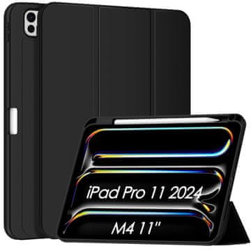 Nikcorp Zaštitna maska za iPad Pro 11" (2024, M4) s držačem za olovku i funkcijom automatskog buđenja/spavanja, crna