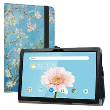 Nikcorp Preklopna torbica za tablet Teclast P20HD/M40 10,1", tanka futrola od PU kože s stalkom, plava s cvjetnim uzorkom