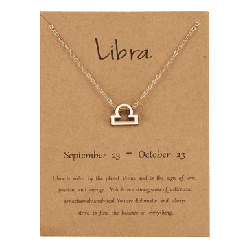 BestDeals Ogrlica astrološkog znaka Vaga, horoskopski lančić – astrologija