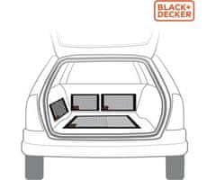 Black+Decker mreže za prtljagu za automobil, Velcro, 4 komada, crne