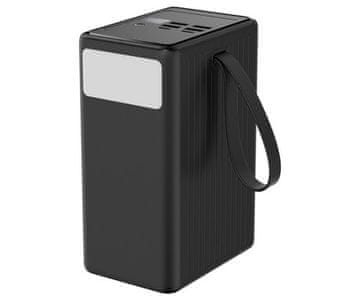 Platinet PMPB8065 punjiva baterija, 65 W, 80.000 mAh, QC3.0, PD, 4xUSB-A, 2xUSB-C, LED svjetlo, crna