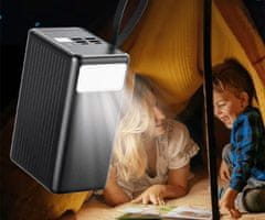 Platinet PMPB8065 punjiva baterija, 65 W, 80.000 mAh, QC3.0, PD, 4xUSB-A, 2xUSB-C, LED svjetlo, crna