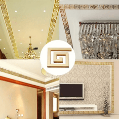 HOME & MARKER® Zrcalne samoljepljive naljepnice za zid i ogledalo, 3D reflektirajuće pločice set 10 kom | GLOROB, zlatna