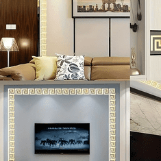 HOME & MARKER® Zrcalne samoljepljive naljepnice za zid i ogledalo, 3D reflektirajuće pločice set 10 kom | GLOROB, zlatna