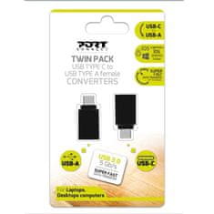 Port Designs Dvostruki paket USB-C na USB-A pretvarača/adaptera, 2 komada (900142)