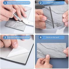 HOME & MARKER® Samoljepljive 3D pločice za zid, dekorativne peel & stick pločice set 10 kom | INSTATILE, stone