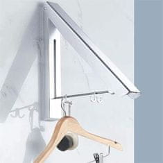 HOME & MARKER® Zidna sklopiva vješalica za odjeću, preklopna šipka za sušenje, aluminijska nosivost do 35 kg | FOLDONA Srebrna